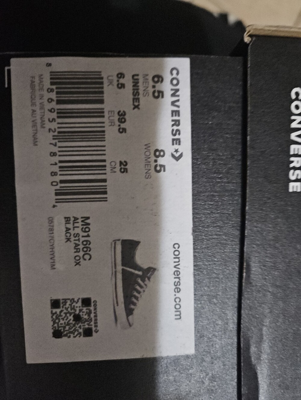 Converse Classic Low Top Canvas Sneaker - Black & White - Picture 5 of 5